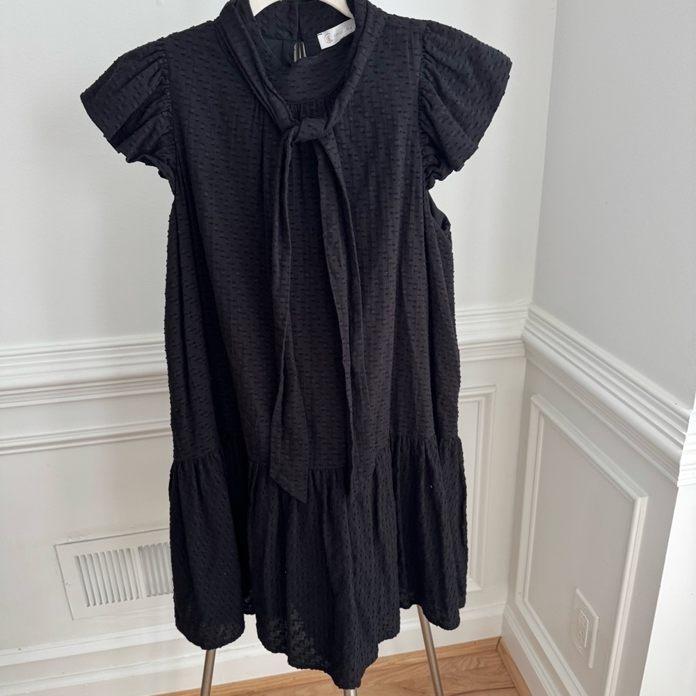 Anthropologie Corey Lynn Calter Black Roanne Mini Dress Medium 100% Cotton - Picture 2 of 7